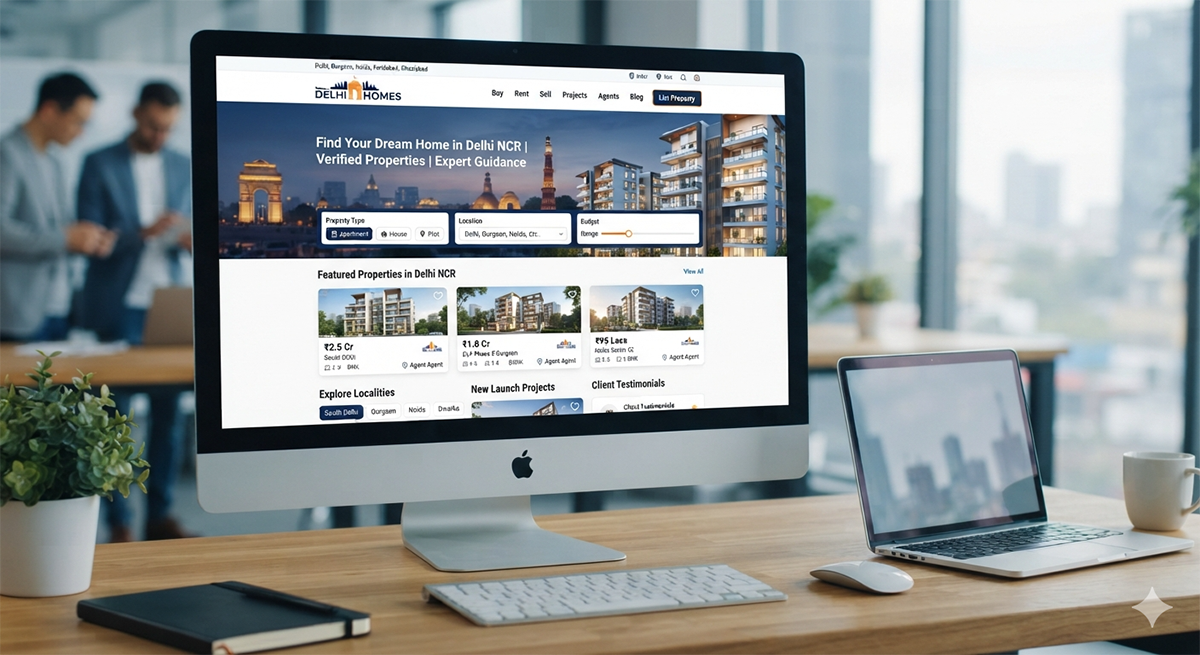 Real estate website design company in Delhi NCR building a property website