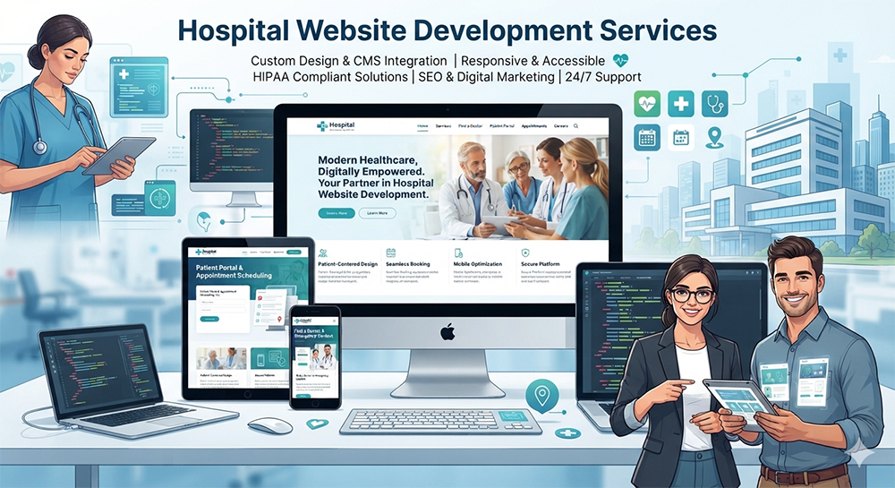 Hospital website development services in Delhi NCR by Mark Design